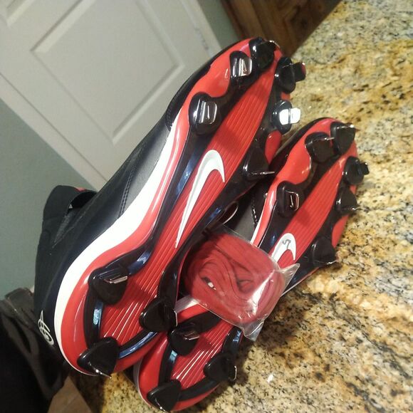 NEW Nike Huarache Strike Steel Baseball Cleats Black & Red 615965 061 Size 13 - Picture 7 of 12